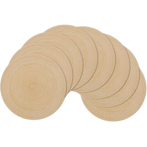 Set de Table, Lot de 6 , Kaki 38x38cmSet de Table Rond Tressé Lavable Napperons Résistantes à la Chaleur pour Table de Salle à Manger (1/4)