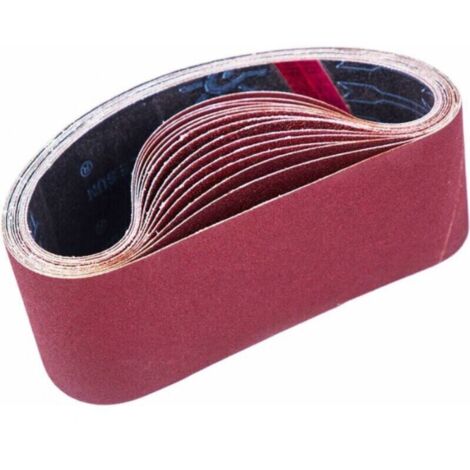 Bande abrasive, 100 x 610 mm, bande abrasive mixte (2x 80/120/150/240/400 grains) pour meules (10 rouleaux) (1/3)