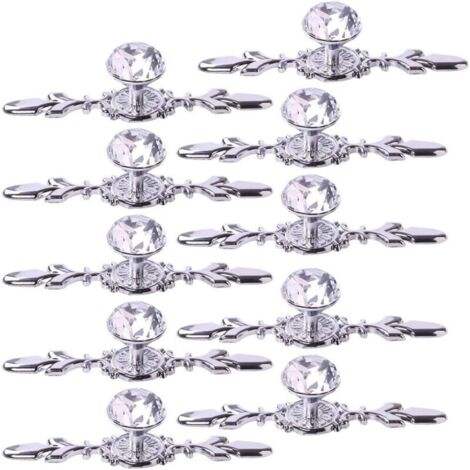 Poignées de tiroir en cristal, 10 pièces boutons d'armoire en diamant de 4,7 pouces, poignées d'armoire, poignées de garde-robe, cuisine, chambre à coucher, salle de bains, quincaillerie de meubles (1/4)