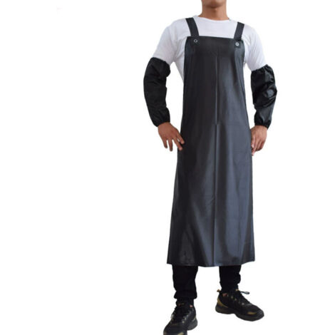 Tablier imperméable pour hommes, à bretelles réglables, tablier de protection pour atelier industriel,Procurez-vous une paire de manches imperméables (1/4)