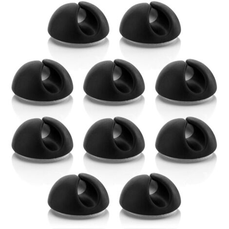 10x Attaches Support de Câble Gestion des Câbles Fixation des Câbles Organisateur de Câbles pour câbles jusqu'à 8 mm Attaches de Câble Fixation des Câbles Gestion des Câbles Noir (1/4)