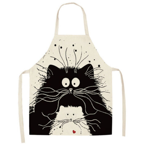 Tablier de Chat Mignon, Tablier de Cuisine en lin pour Barbecue, Cuisine et Peindre, pour Homme et Femme, Cadeau pour Papa et Maman (1/4)