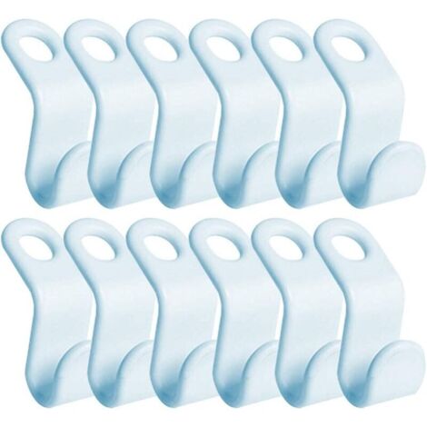 56 Mini cintres en Cascade, Crochets de Connexion pour cintres, Gain de Place dans Les placards (Bleu Ciel) (1/4)