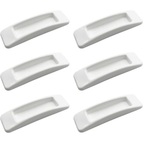 Paquet de 6 poignées de sécurité de porte coulissante auto-adhésives (blanches), faciles à ouvrir, poignées à pression, poignées de tiroir, poignées auto-adhésives en plastique pour armoire de cuisine (1/4)