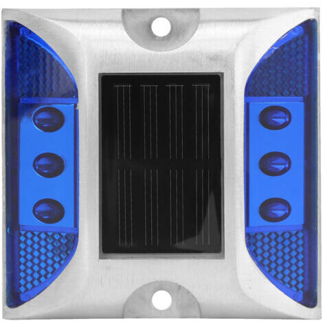 Lampes de signalisation solaires LED étanches à piquet pour allées, routes et autoroutes (bleu) (1/5)
