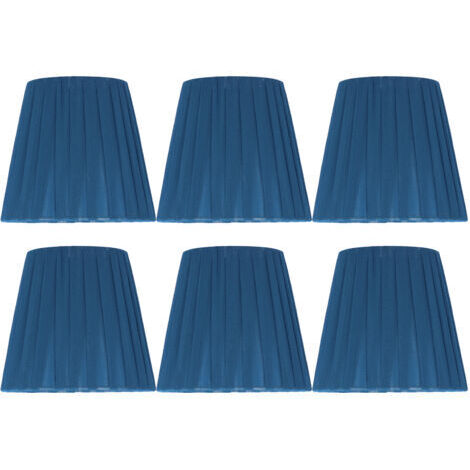 6 pièces abat-jour en tissu Simple moderne abat-jour pour cristal Clip sur lustre applique murale bleu (1/5)