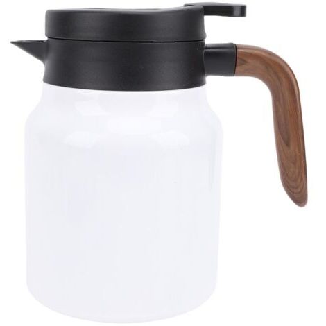 Carafe isotherme 1000 ml en acier inoxydable 316 avec infuseur à thé intégré, idéale pour le lait, les jus de fruits, les boissons glacées et l'eau chaude (blanche). (1/5)