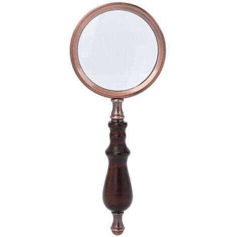 Loupe de lecture rétro en métal grossissant 10x, loupe de poche pour personnes âgées avec manche en bois (1/5)