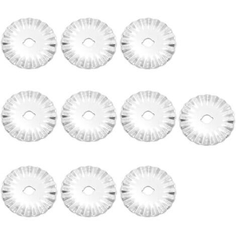 Lot de 10 lames crantées rotatives de 45 mm pour cuir, tissu, papier et dentelle - Outils de couture (1/5)