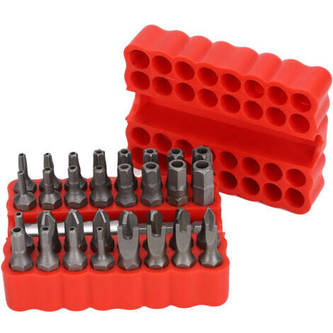 Jeu de 33 vis de sécurité à embout hexagonal en acier au chrome-vanadium, tige de 6,35 mm (1/4 po) pour ordinateur de véhicule (1/5)