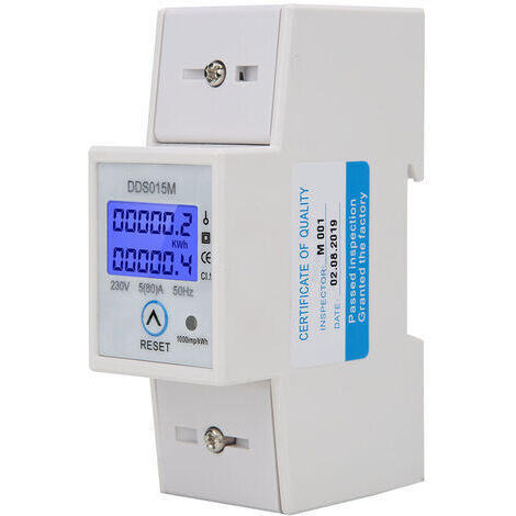 Watt-heure mètre numérique monophasé 230V Affichage LCD Courant maximal 80A Réinitialisation pour comptage temporaire - DDS015M (1/5)