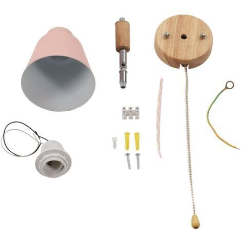 Macaron Applique de Chevet Gain de Place Abat-jour Rose Appliques Murales avec Base en Bois pour Salon Chambre Bureau 100‑240V (1/5)