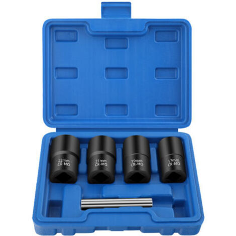 5Pcs 1/2'' Kit d'Extracteurs, Boulon de l'Extracteur du Goujon Endommagé Kit de Douilles pour Enlever les Écrous de Roue de Blocage, les Boulons Endommagés (1/5)