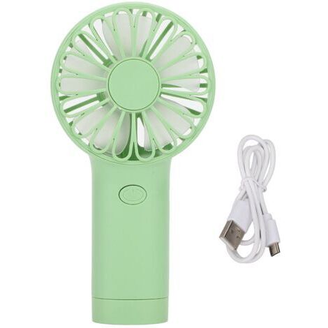 Ventilateur portatif vert, alimenté par batterie, Rechargeable par USB, petit pour voyage, pique-nique, bureau