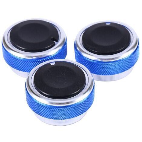 Ensemble de 3 boutons de climatisation automobile en alliage d'aluminium, accessoires pour Ford. (1/5)