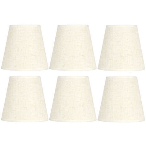Lot de 6 abat-jour en tissu style nordique épuré, pour lustre mural E14. (1/5)
