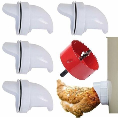 Mangeoire Poules Automatique, Avec 6 Ports Et Scie Cloche, éTanche à la Pluie, Mangeoire à Poulet sans DéChetsConvient aux seaux, seaux, boîtes, auges, mangeoires à poulets zéro déchet (1/5)