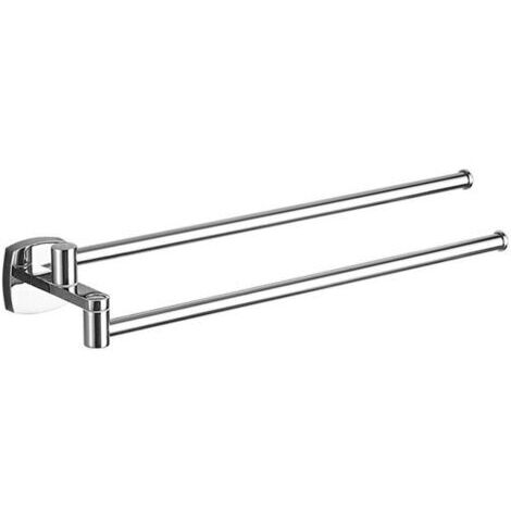 Porte-Serviettes pivotant chromé en Acier Inoxydable avec 2 Barres pivotantes (1/4)
