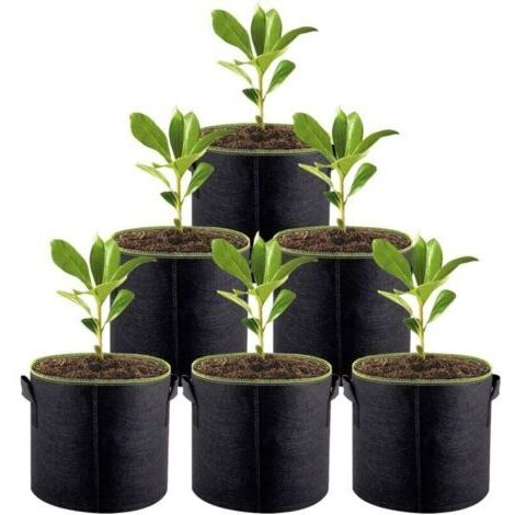 Lot de 6 Sacs de Plantation en Tissu Non-tissé 3 gallons végétaux pour Pommes de Terre, tomates, légumes, Herbes 3 Gallone (1/4)