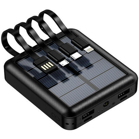 ligne autonome partage d'énergie solaire trésor de charge à quatre lignes grande capacité 20000 mAh mini alimentation mobile extérieure (1/5)