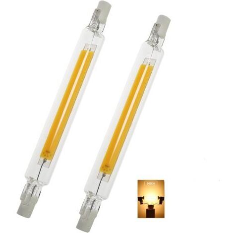 Ampoule R7S LED 118mm 10W Dimmable, R7S Ampoules LED COB, R7S LED 118mm Haute Lumière Remplacer Lampe Halogène 100W, Blanc Chaud 3000K, AC 220-240V, Pack de 2 (1/5)