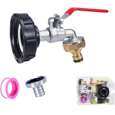 Robinet de vidange IBC 3/4 pouces pour réservoir 1000 l S60x6 IBC Tuyau IBC, connecteur femelle en laiton, adapté au robinet de réservoir, réservoir d'eau de pluie, accessoires de réservoir IBC (1/5)