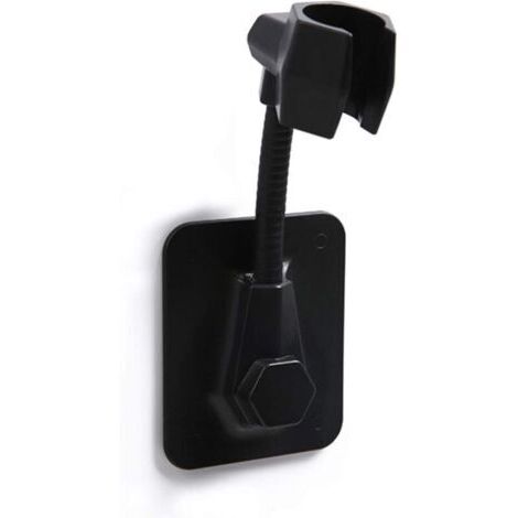 Support Douchette Mural Support pour Pommeau de Douche Réglable Auto Adhésif Support Douche Plastique Universel Support de Pommeau de Douche Sans Perçage Support Mural Accessoire Douche Noir (1/4)