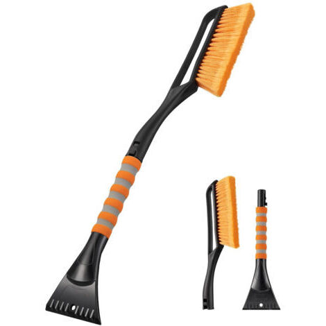 27 Pouces Grattoir Pare Brise Voiture et Brosse à Neige, Outil de Déneigement avec Poignée Ergonomique en Mousse pour Voiture, SUV, Pare-Brise orange (1/5)