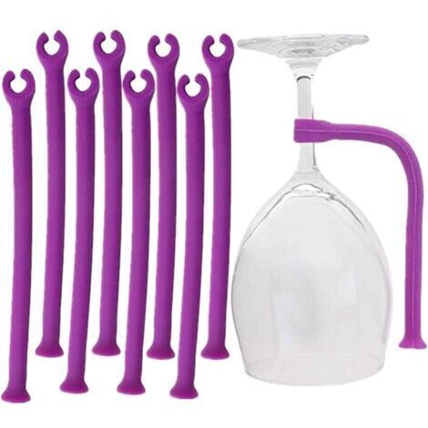 Pièces détachées pour lave-vaisselle, Verre Support pour Lave-Vaisselle Lot de 8 Pourpre – Silicone Verre à vin Support au Lave-Vaisselle (1/5)