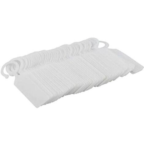Lot de 100 Etiquettes de Plantes, étiquettes à suspendre en plastique pour plantes - Réutilisables et imperméables - 11 x 2,4 cm - Blanc (1/4)