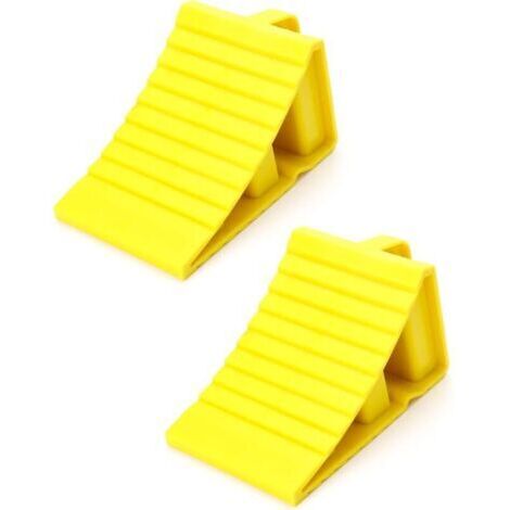 2 Pièces Cale De Roue Plastique, Cales De Remorque, Adaptées Aux Remorques De Caravane, Jaune (1/4)