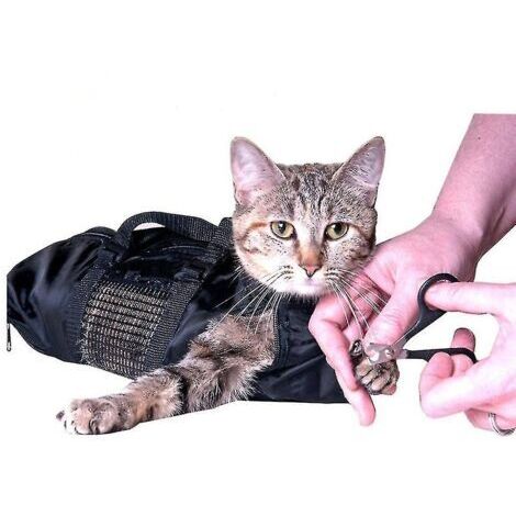 Sac de retenue de bain de toilette pour chat pour la coupe des ongles de griffes-Enlé (1/2)