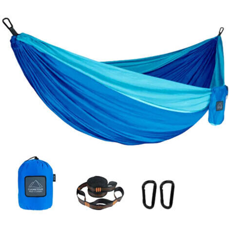 Hamac extérieur en nylon parapluie tissu anti-renversement champ installation rapide camping balançoire hamac portant 300 kg- (1/5)