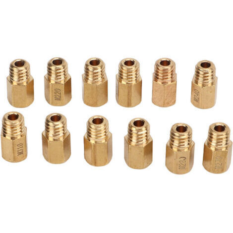 12 pièces/set de kit de gicleur principal de carburateur en laiton hexagonale pour Mikuni VM, TM, TMX 210‑320 (1/5)