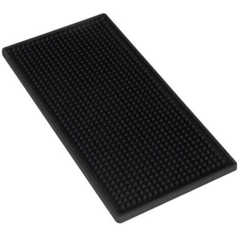 Tapis d'égouttage, 15 x 30 x 1 cm, noir, antidérapant et imperméable. (1/4)
