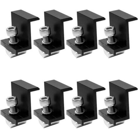 Pièces photovoltaïques 30 mm, panneau à sertir latéral noir, pièces de montage pour panneaux solaires, accessoires de montage photovoltaïques (1/4)