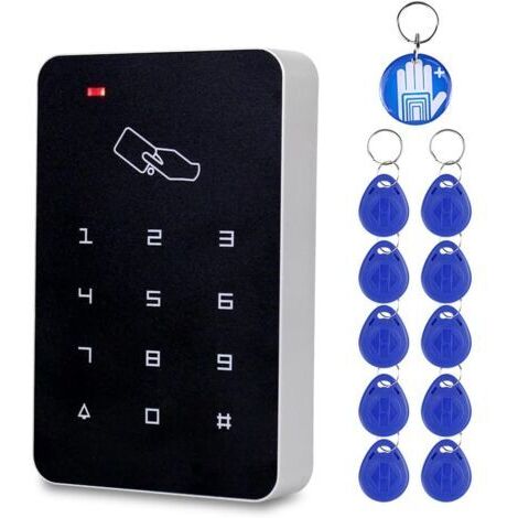 Lecteur de cartes de contrôle d'accès RFID autonome avec clavier et 10 touches (4100 Tk) pour système de sécurité domestique/d'appartement/d'usine (1/5)