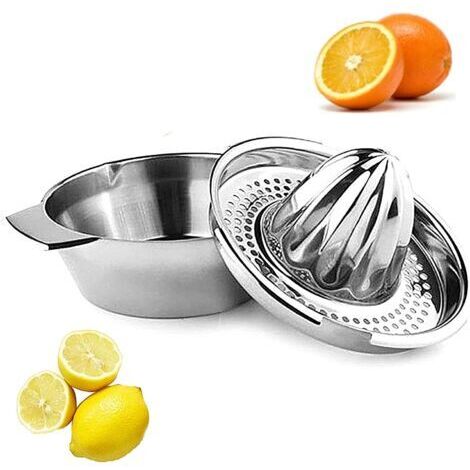 Presse-agrumes en acier inoxydable, presse-oranges, presse-citron vert portable, accessoire de cuisine, presse-agrumes rotatif portable robuste pour oranges, pamplemousses et citrons verts (1/5)