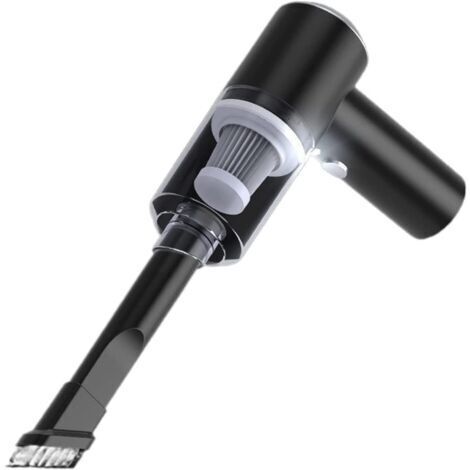 Aspirateur portable, aspirateur de voiture portable avec aspiration eau et poussière pour appareils ménagers, puissance 120 W, aspiration de 9 000 Pa, mini appareil de nettoyage sans fil, noir (1/5)