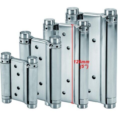Charnières à ressort double action robustes en acier inoxydable de 3 pouces, à chargement automatique pour portes à charnières, capacité de charge de porte Freegate pour comptoir (paquet de 2), (1/5)