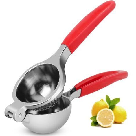 Presse-agrumes manuel avec poignée ergonomique, robuste, facile à nettoyer, pour citrons et agrumes, 22,1 cm (8,75 po), poignée rouge (1/5)