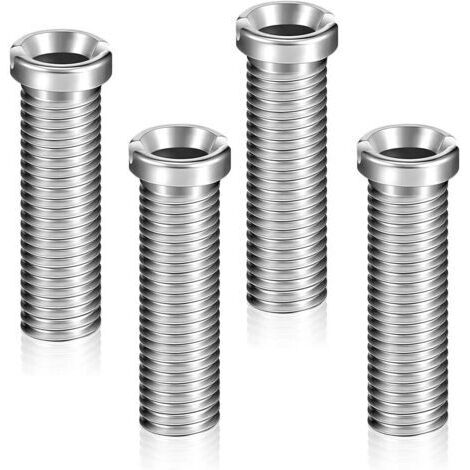Lot de 4 vis de fixation pour panier d'évier en acier inoxydable, faciles à installer. Vis creuses M12 de 45 mm avec capuchon de fixation. Accessoires pour bouchon de crépine d'évier. (1/4)