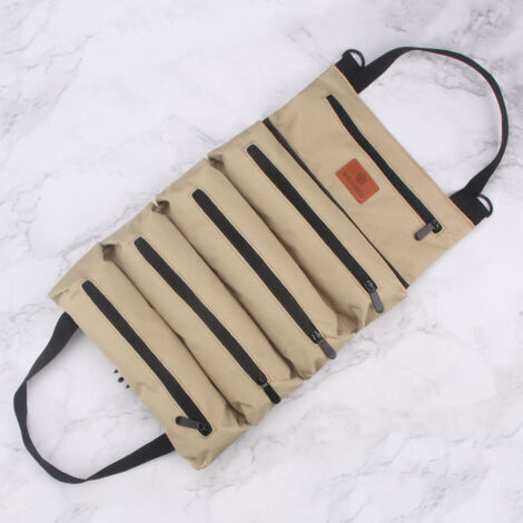 Trousse à outils en tissu, sac à outils portable pour voiture, sac à outils d'électricien, trousse à outils de quincaillerie, kaki (1/4)