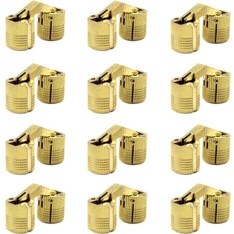 Charnières cylindriques en laiton 12 x 10 mm, charnières invisibles pour meubles, angle d'ouverture caché de 180° (1/5)