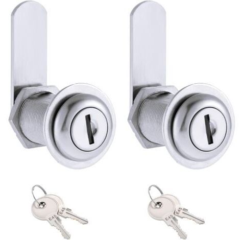 Lot de 2 verrous de sécurité pour boîte aux lettres, serrures de porte d'armoire, serrures de meuble, serrures de porte de tiroir. (1/5)