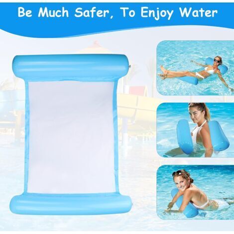 Hamac flottant multifonctionnel, hamac flottant gonflable 4 en 1, hamac flottant inclinable, hamac aquatique, hamac flottant pliable multifonctionnel, flotteur portable ultraléger (bleu) (1/5)