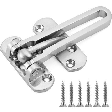 Serrure de sécurité robuste en alliage pour porte d'entrée, antivol, pour maison, chambre, hôtel (argent) (1/5)