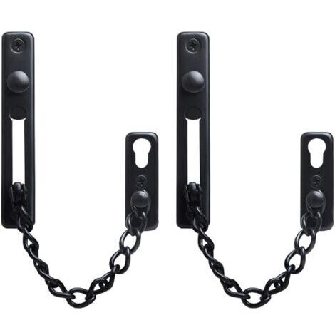 Loquet coulissant en acier inoxydable, lot de 2 chaînes de sécurité, verrou antivol, chaîne de porte avec vis, pour portails de jardin et portails en bois (1/5)