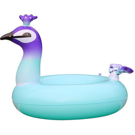 Bouée gonflable, bouée de natation, anneau de natation, bouée animal, flotteur de piscine gonflable, motif paon pour enfants - 90 cm (1/5)