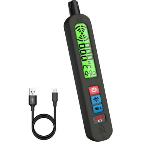 Détecteur de gaz rechargeable pour fuites de gaz naturel avec alarme visuelle, sonore et vibratoire. Stylo multigaz portable à grand écran pour butane, propane et camping-car. (1/5)